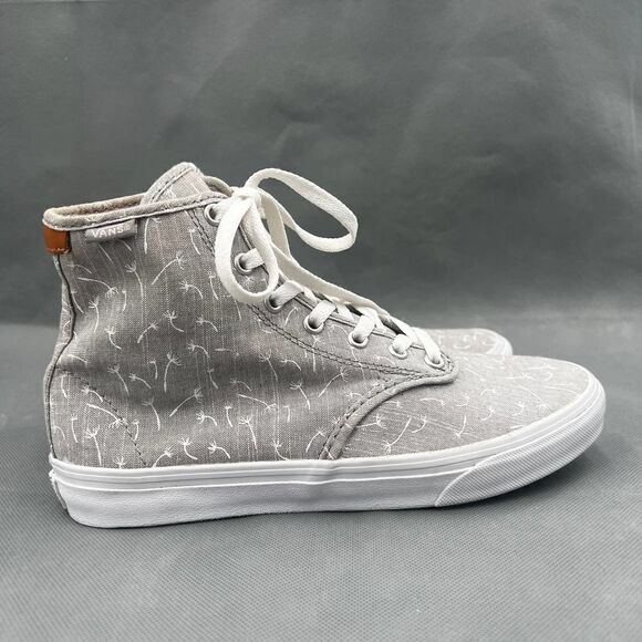 Vans Camden High-Top Gray White Canvas Dandelion Print Sneakers Size 7.5 - Picture 8 of 16